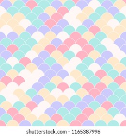 Mermaid scales seamless pattern. Snake skin. Colorful fish skin background. Trendy pastel pink, blue, yellow pastel colors.