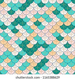 Mermaid scales seamless pattern. Snake skin. Colorful fish skin background. Pattern ideal for wrapping paper, wallpaper and textiles.