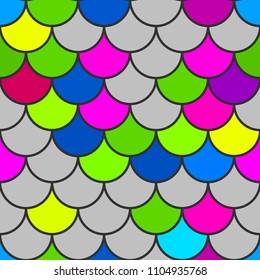 Mermaid scales. Traditional Japanese seamless pattern. Pink soft colored fish squama. Stock vector	