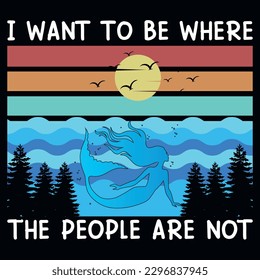 Mermaid sea beach summer graphics tshirt design 