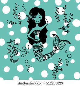 Mermaid with seahorse
