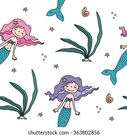 mermaid seamless pattern 