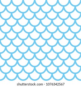 Mermaid seamless pattern. Fish scale background. Blue texture for your design. Vector backdrop.