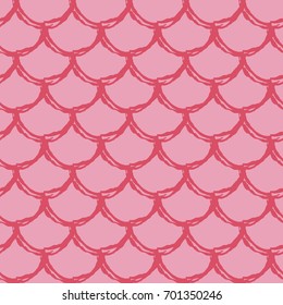 Mermaid seamless pattern. Fish skin texture. Tillable background for girl fabric, textile design, wrapping paper, swimwear or wallpaper. Pink little mermaid background with fish scale.