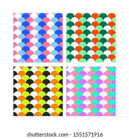 mermaid seamless pattern, set of vector fish scale backgrounds, mermaid tail print, sea banners