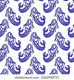 mermaid seamless vector fashionable design pattern