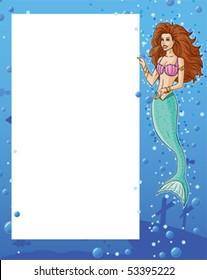 Mermaid showing menu or flyer.