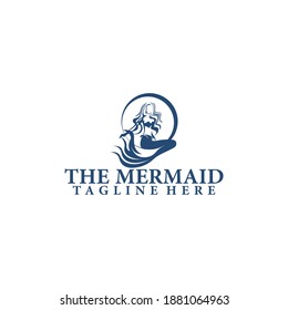 Mermaid Silhouette Logo Template Vector