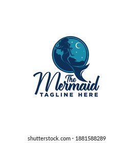 Mermaid Silhouette Logo template Vector
