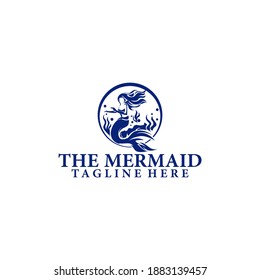 Mermaid Silhouette Logo Template Vector