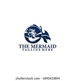 Mermaid Silhouette Logo Vorlage Vektor