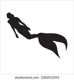 Mermaid silhouette stock vector illustration
