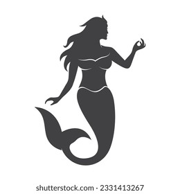 Mermaid Silhouette. vector. Cut Files For Cricut. v6