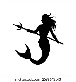 Mermaid Silhouette Vector Design Elegant Ocean Fantasy Illustration for Digital Art and Craft Projects