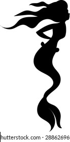 Mermaid Silhouette - Vector Illustration  