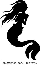 Mermaid Silhouette - Vector Illustration  