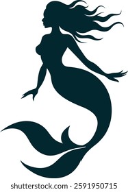 mermaid silhouette vector illustration art design