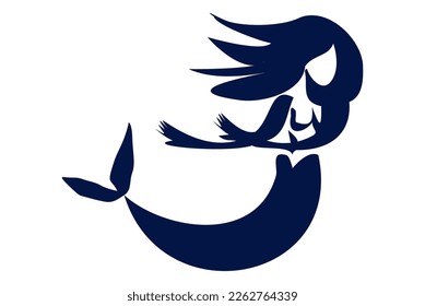 Mermaid  silhouette vector illustration logo