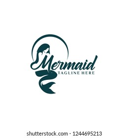 Mermaid silhouette vector logos