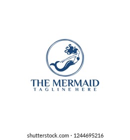 Mermaid silhouette vector logos