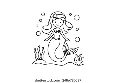 a mermaid silhouette victor image art illustration