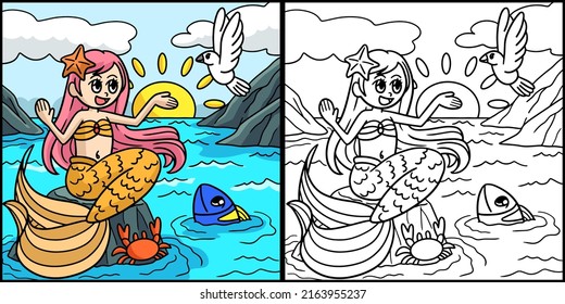 Mermaid Sitting A Rock
