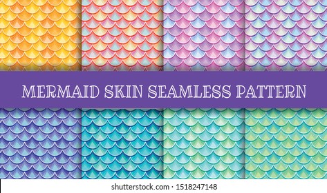 Mermaid skin iridescent seamless pattern