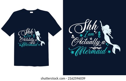 Mermaid slogan print-ready illustration design for fashion graphics, t-shirt prints, posters, stickers, decor elements, t-shirts, and prints. Funny hand drawn
lettering quote about the mermaid. 