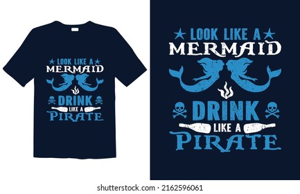 Mermaid slogan print-ready illustration design for fashion graphics, t-shirt prints, posters, stickers, decor elements, t-shirts, and prints. Funny hand drawn
lettering quote about the mermaid. 