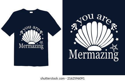 Mermaid slogan print-ready illustration design for fashion graphics, t-shirt prints, posters, stickers, decor elements, t-shirts, and prints. Funny hand drawn
lettering quote about the mermaid. 