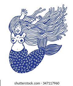 Mermaid smiling