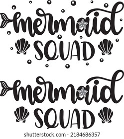 Mermaid Squad 2 Vector, Summer Vector File