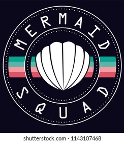 MERMAID SQUAD SHELL WITH PASTEL STRIPES AND DOTS