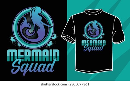 mermaid squad t shirt design