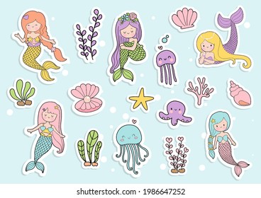 Mermaid Sticker, Planner And Scrapbook.