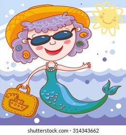 Mermaid And Suitcase.