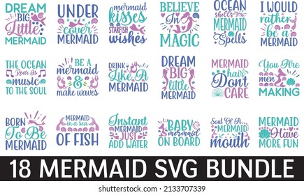 Mermaid Svg Bundle vector design svg