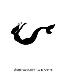 mermaid swimming, logo icon