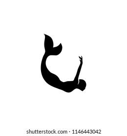 mermaid swimming, logo icon