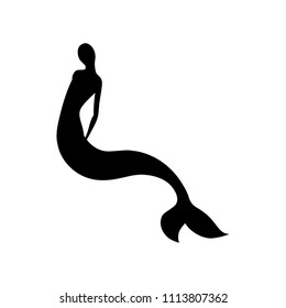 mermaid swimming, silhouette. logo icon