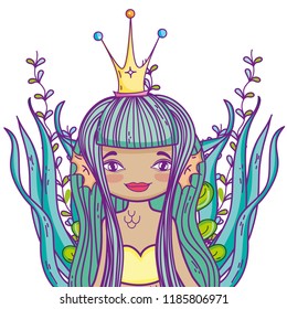 Mermaid swimming undersea