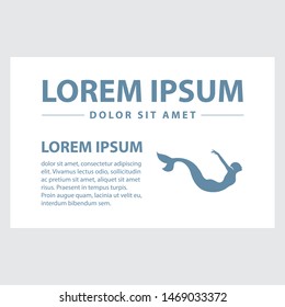mermaid swimming, vector flyer template