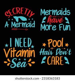 Mermaid T Shirt Design Bundle 