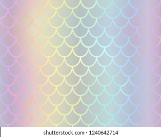 Fondo del efecto textura de la hoja de cola de sirena. Patrón de neón virógeno vectorial. Escala de peces holográfica o plantilla de sirena holográfica para el diseño de invitaciones de fiesta.