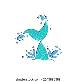 Mermaid Tail Graphic Illustration Hand Drawn Stock Vector (Royalty Free ...