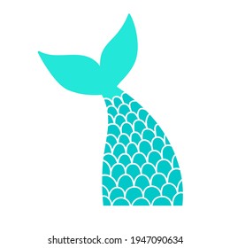 Cola de sirena. Ilustración vectorial dibujada a mano. Estilo de caricatura. Bueno para carteles, camisetas, postales.
