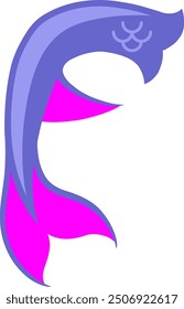 Mermaid Tail Letter Alphabet Vector Element