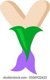 Mermaid Tail Letter Alphabet Vector Element