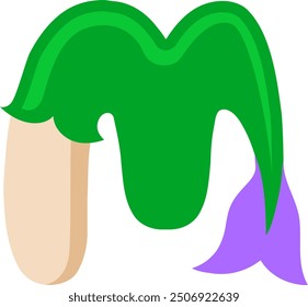 Mermaid Tail Letter Alphabet Vector Element