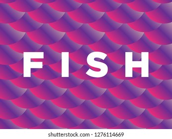 Mermaid tail pattern. Holographic fish texture vector